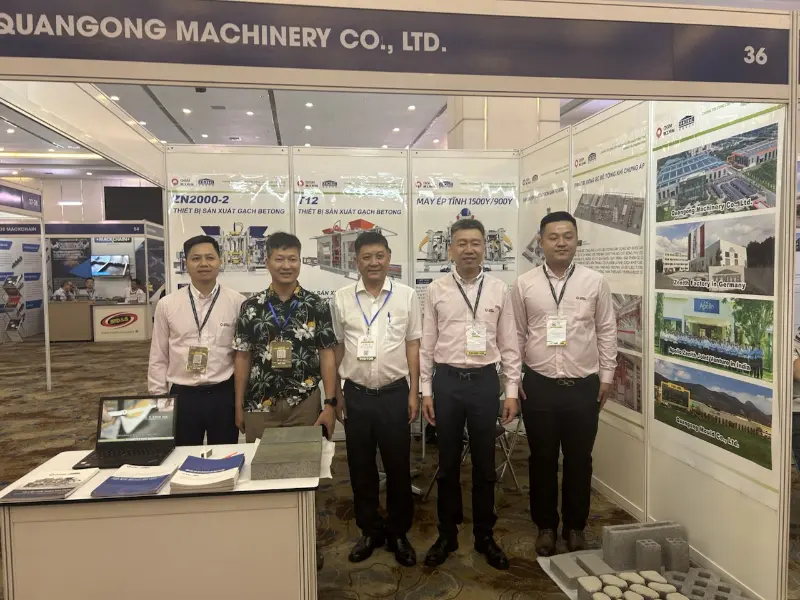 Gilina savo pozicijas Pietryčių Azijos infrastruktūroje! „Quangong Machinery Co., Ltd.“ šviečia 2026 m. Vietnamo betono parodoje